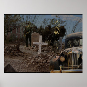 Spuk Friedhof im Grabstein Poster