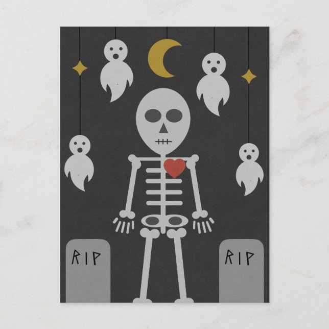 Spuk Friedhof Postkarte (Vorderseite)