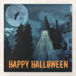 Spuk Goth Mansion Halloween Glasuntersetzer