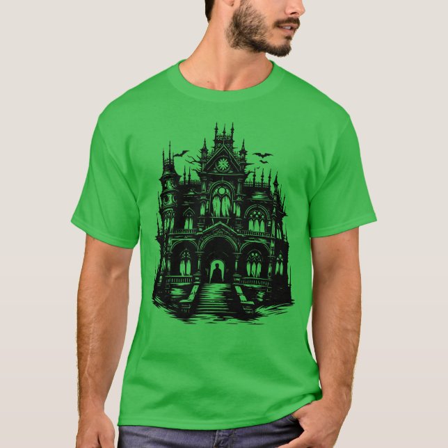 Spuk gotische Kathedrale Dark Fantasy Church T-Shirt (Vorderseite)