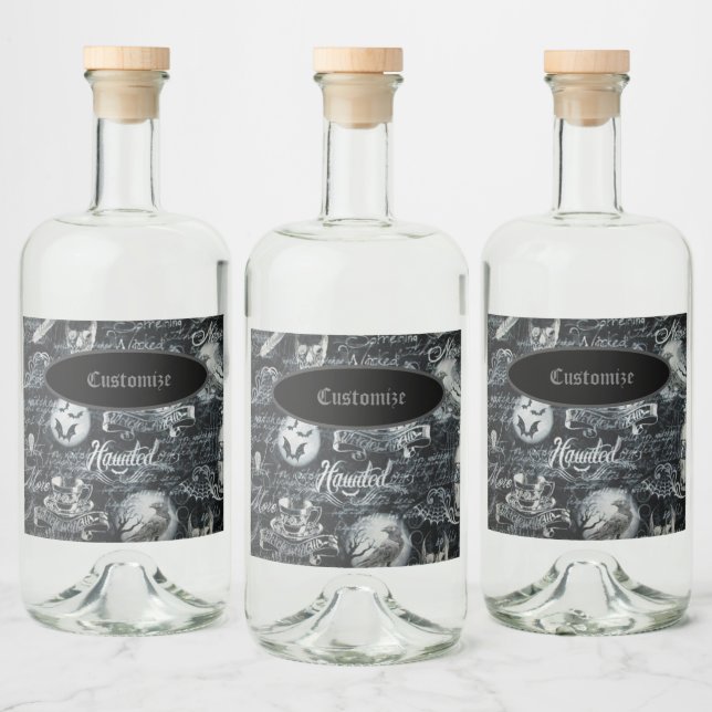 Spuk Halloween Alkoholflaschenetikett (Flaschen)