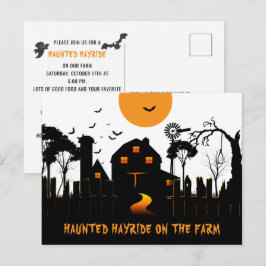 Spuk Halloween auf dem Bauernhof Postkarte