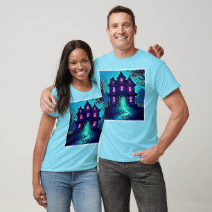 Spuk Halloween-Ghost-House-Design T-Shirt
