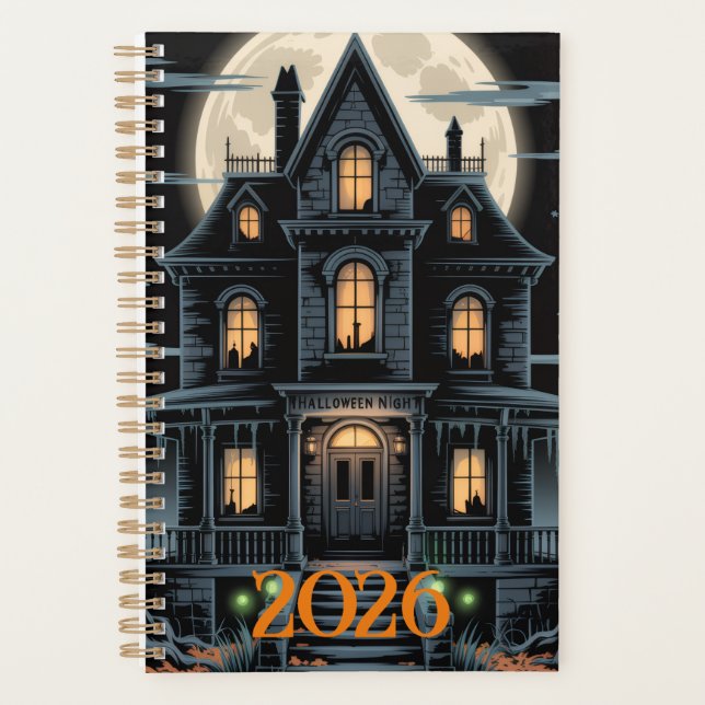 Spuk Halloween House, ich Liebe Halloween, Planer (Vorderseite)
