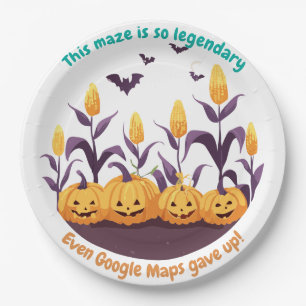 Spuk Halloween-Maisfeld Pappteller