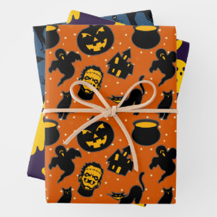 Spuk Halloween-Muster Geschenkpapier Set