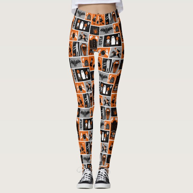 Spuk Halloween-Muster Leggings (Vorderseite)