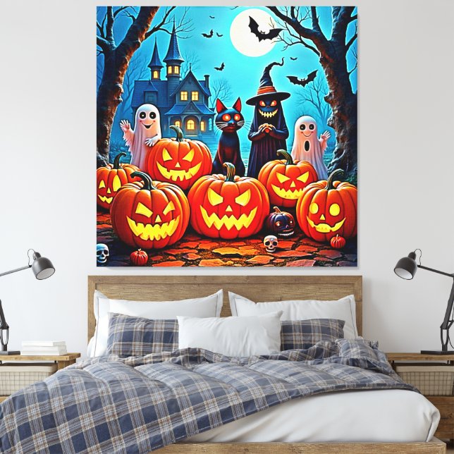 Spuk Halloween Night Design Leinwanddruck (Insitu (Schlafzimmer))