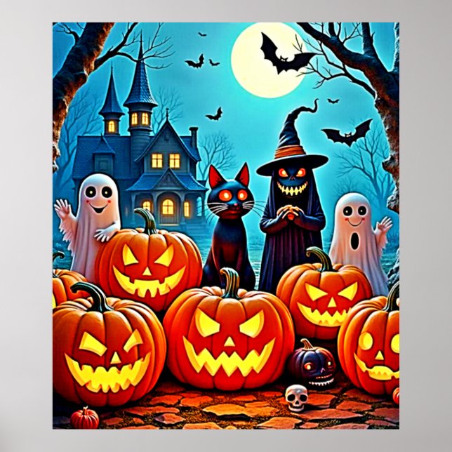 Spuk Halloween Night Design Poster (Vorne)