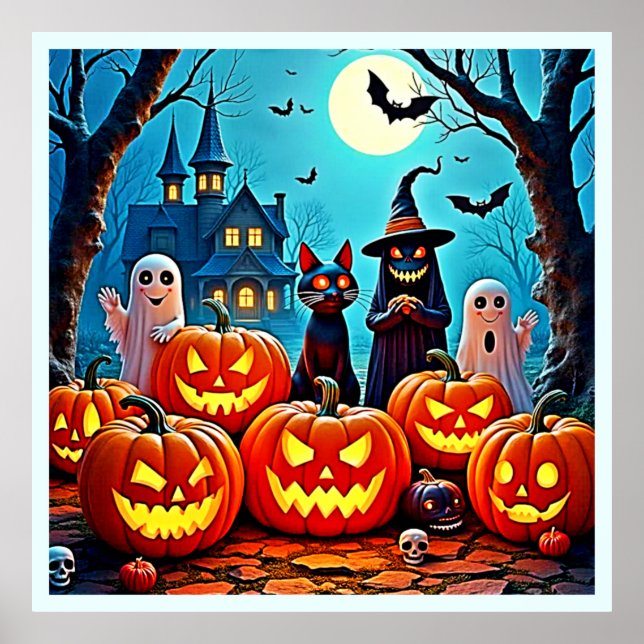 Spuk Halloween Night Design Poster (Vorne)