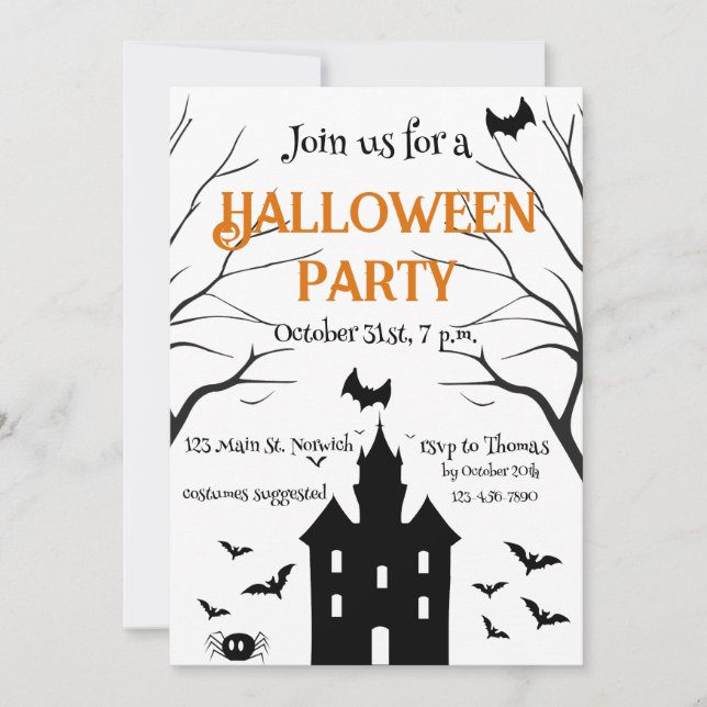 Spuk Halloween-Party Einladung (Vorderseite)