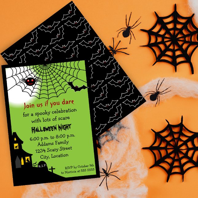 Spuk Halloween-Party Einladung (Invite your guests with this haunted Halloween invite for a spooktacular night.)