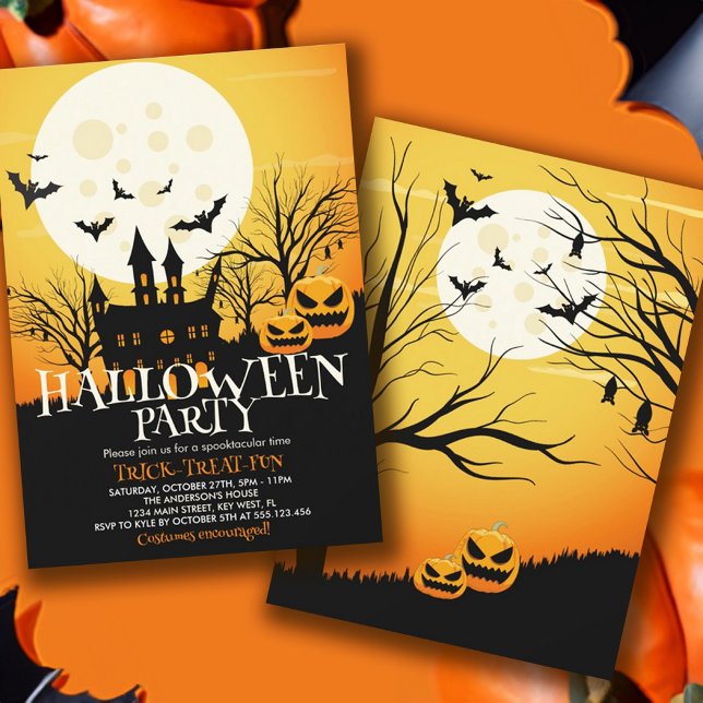 Spuk Halloween-Party Einladung (Haunted House Halloween Party Invitation)