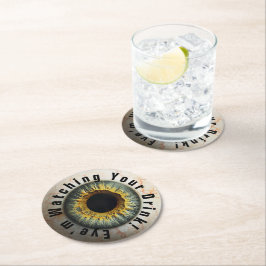 👁️ Spuk Halloween-Party! Runder Pappuntersetzer