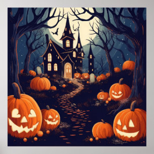 Spuk Halloween-Poster Poster