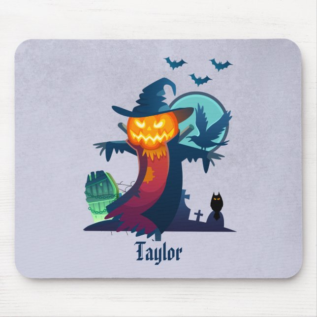 Spuk Halloween Pumpkin Head Scarecrow Spooky Mousepad (Vorne)