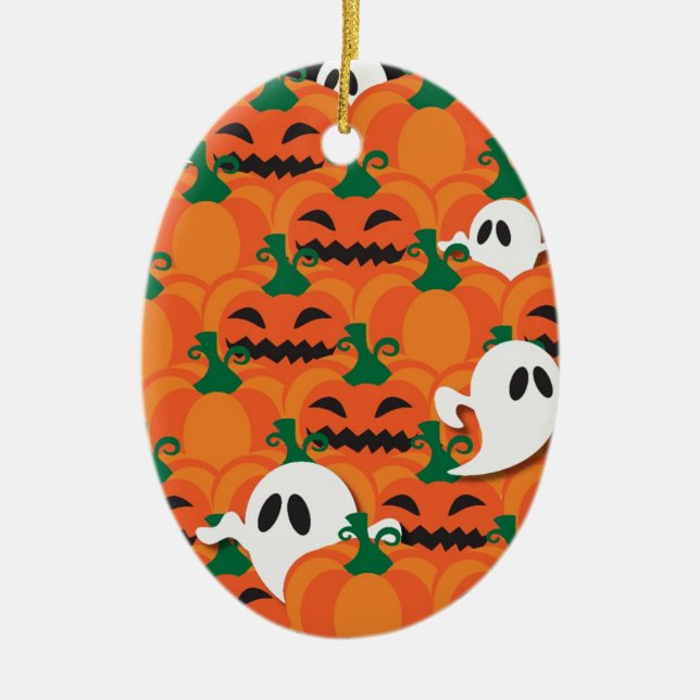 Spuk Halloween-Pumpkin-Patchghosts Keramikornament (Vorne)