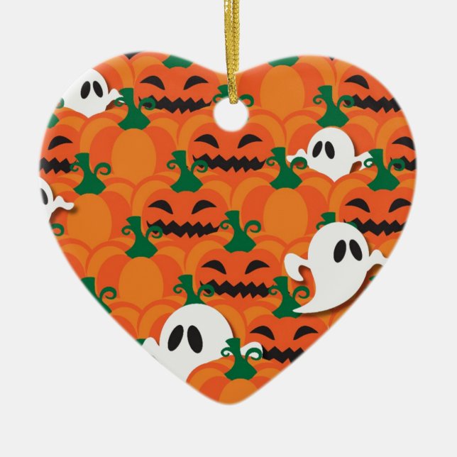 Spuk Halloween-Pumpkin-Patchghosts Keramikornament (Vorne)