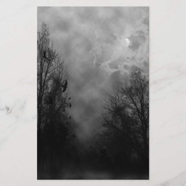 Spuk Halloween Sky mit Ravens Briefpapier (Vorderseite)
