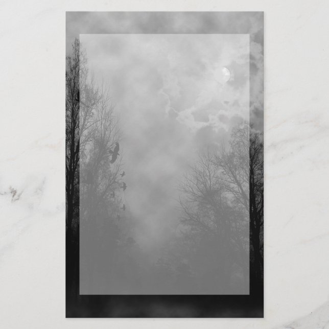 Spuk Halloween Sky mit Ravens Briefpapier (Vorderseite)