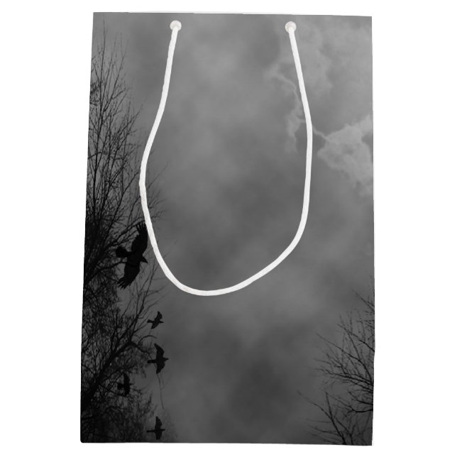 Spuk Halloween Sky mit Ravens Gastgeschenk Box Mittlere Geschenktüte (Rückseite)