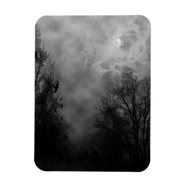 Spuk Halloween-Sky mit Ravens Magnet (Vertikal)
