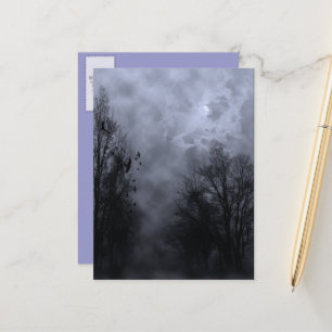 Spuk Halloween Sky mit Ravens Postcard Postkarte