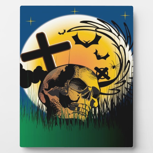 Spuk Halloween-Szene Fotoplatte (Vorderseite)