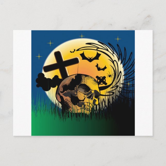 Spuk Halloween-Szene Postkarte (Vorderseite)