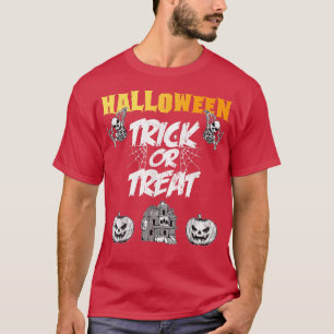 Spuk Halloween Trick oder Treat Pumpkins & Skel T-Shirt