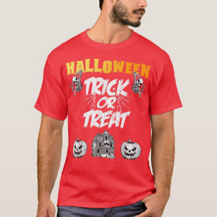 Spuk Halloween Trick oder Treat Pumpkins & Skel T-Shirt