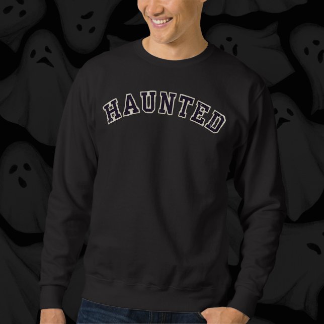 Spuk Halloween-Typografie Sweatshirt (Von Creator hochgeladen)
