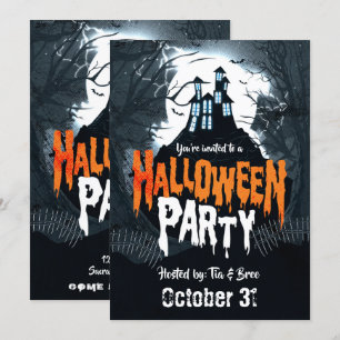 Spuk Haus am Halloween-Party Einladung