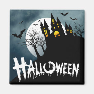 Spuk Haus auf einem Hügel Spooktacular Halloween Magnet