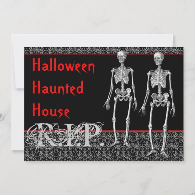 Spuk Haus-Aufstieg Halloweens von den Toten Einladung (Vorderseite)