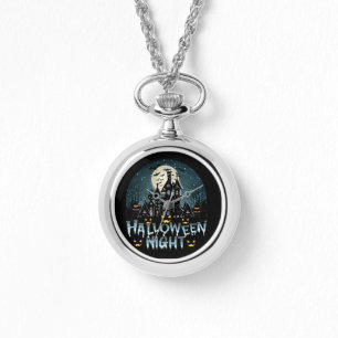 Spuk Haus, Beängstigende Halloween-Nacht Armbanduhr