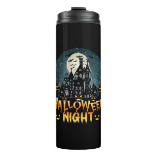Spuk Haus, Beängstigende Halloween-Nacht Thermosbecher