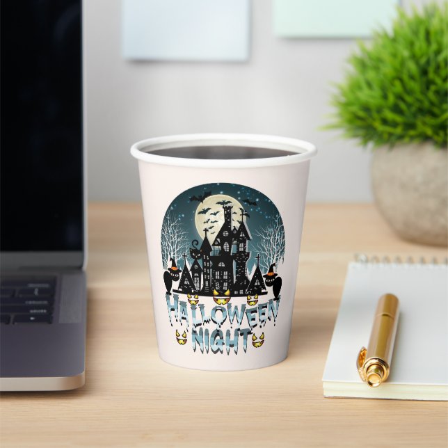 Spuk Haus, Beängstigendes Halloween Night Adult Pa Pappbecher (InSitu)