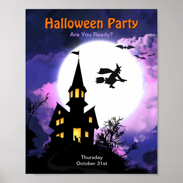 Spuk Haus Beängstigendes Halloween-Party Poster (Vorne)