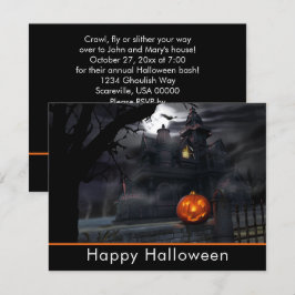 Spuk Haus-beängstigendes Kürbis-Halloween-Party Einladung