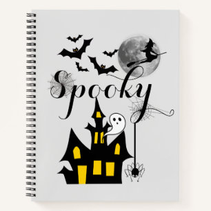 Spuk Haus Flying Hexe Spooky Halloween Notizbuch