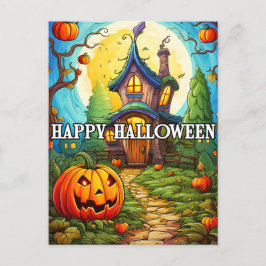 Spuk Haus | Frohe Halloween Postkarte