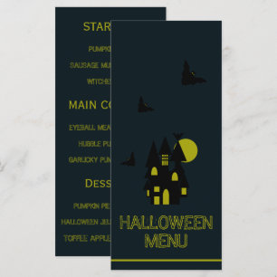 Spuk Haus, Halloween-Menü Menükarte