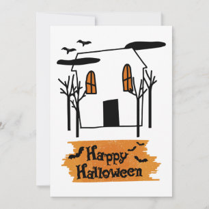 Spuk Haus Halloween Niedlich Doodle T - Shirt Feiertagskarte
