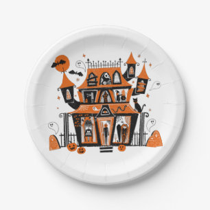 Spuk Haus Halloween Pappteller