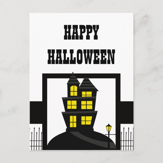 Spuk Haus Halloween Postkarte (Vorderseite)