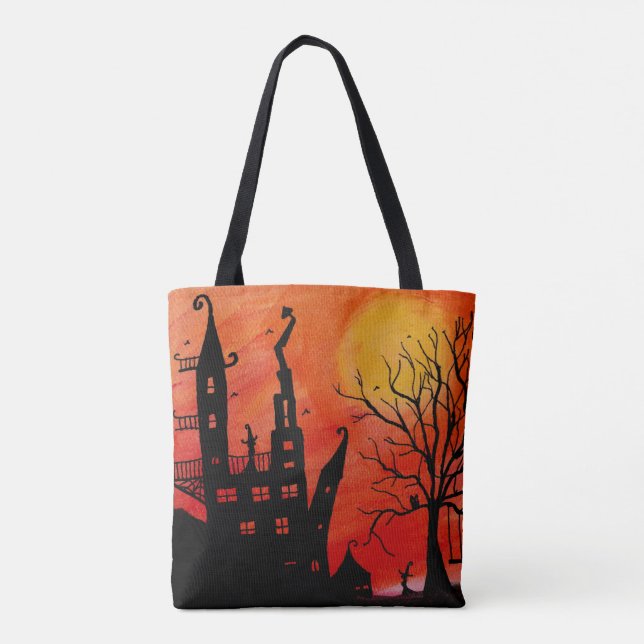 Spuk Haus Halloween Totbeutel (Rückseite)