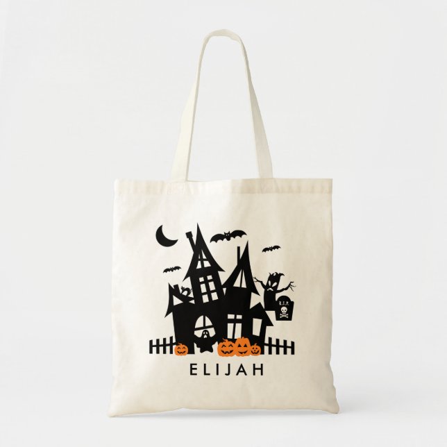 Spuk Haus Halloween Trick oder Treat Canvas Bag Tragetasche (Vorne)