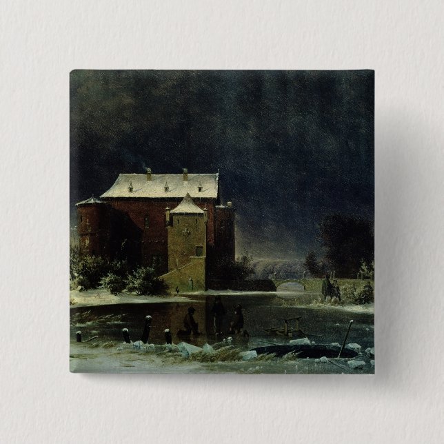 Spuk Haus im Schnee, 1848 Button (Vorderseite)