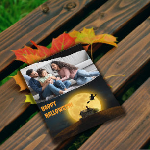 Spuk Haus Kürbiskürbis Foto Postkarte